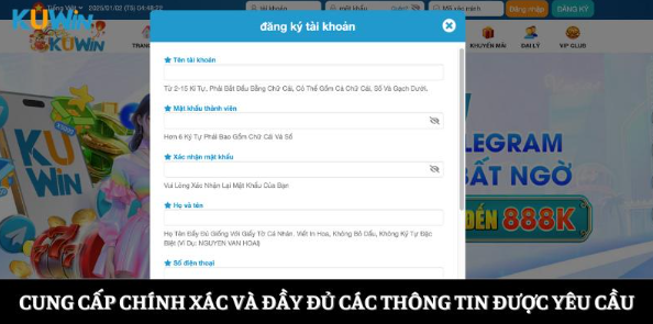 You need to provide accurate and complete information as requested